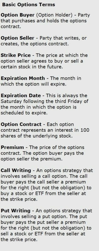 option terms